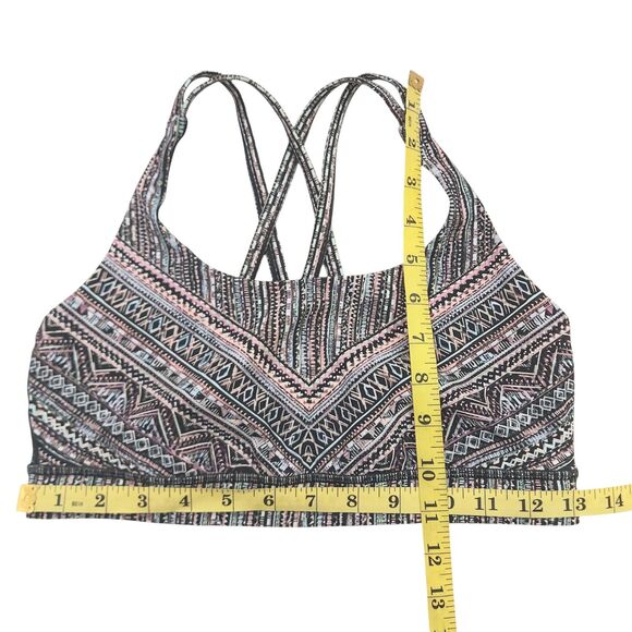 Lululemon Tribal Pace Energy Bra Womens 8 Pink Strappy Wireless Athleisure Gym - Picture 9 of 9